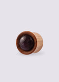 Olive Wood Amethyst Plug 12mm | Beige-Image 1