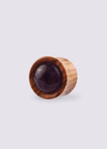 Olive Wood Amethyst Plug 14mm | Beige-Image 1