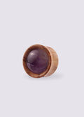 Olive Wood Amethyst Plug 19mm | Beige-Image 1