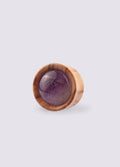 Olive Wood Amethyst Plug 22mm | Beige-Image 1