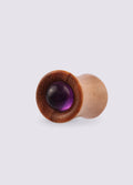Olive Wood Amethyst Plug 6mm | Beige-Image 1