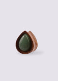 Olive Wood Aventurine Teardrop Plug 14mm | Beige-Image 1