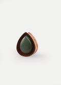 Olive Wood Aventurine Teardrop Plug 16mm | Beige-Image 1
