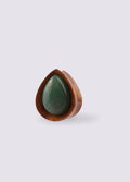 Olive Wood Aventurine Teardrop Plug 19mm | Beige-Image 1
