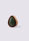 Olive Wood Aventurine Teardrop Plug 25mm | Beige-Image 1