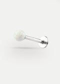 Opal Ball Flatback Barbell 16G | White-Image 1