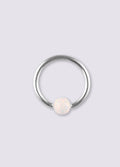 Opal Bead Ring 18G | White-Image 1