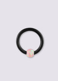 Opal Black Bead Ring 16G | Pink-Image 1