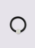 Opal Black Bead Ring 16G | White-Image 1