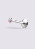 Opal Flatback Barbell 16G | Pink-Image 2