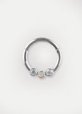 Opal Gem Hinged Ring 16G | White-Image 1
