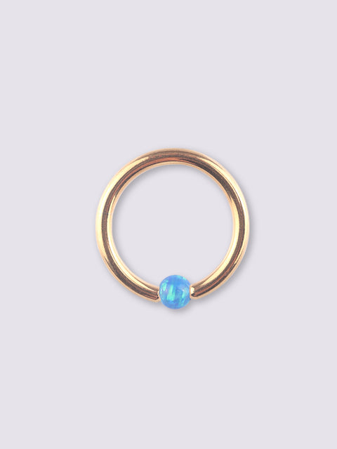 Opal Gold Bead Ring 14G