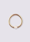 Opal Gold Bead Ring 14G | White-Image 1