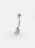 Opal Navel Barbell 14G | White-Image 1