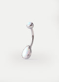 Opal Oval Navel Barbell 14G | Steel-Image 1