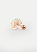 Opal Rose Gold Moon Ear Stud 18G | White-Image 1