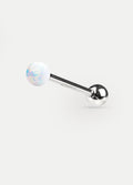 Opal Tongue Barbell 14G | White-Image 1