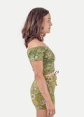 Organic Cotton Booty Shorts | Floral Green-Image 2