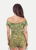 Organic Cotton Booty Shorts | Floral Green-Image 3