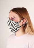 Organic Cotton Face Mask- Ear Ties | Black & White-Image 2