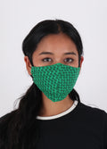 Organic Cotton Face Mask | Green Squiggle-Image 2