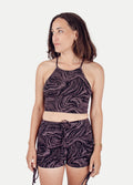 Organic Cotton Halter Crop | Mushroom Wave-Image 1