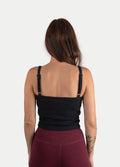 Organic Hemp Bamboo Strappy Cami | Black-Image 4