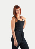 Organic Hemp Bamboo Strappy Cami | Black-Image 5