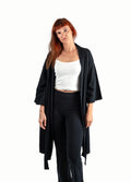 Organic Hemp Kimono Robe | Black-Image 1