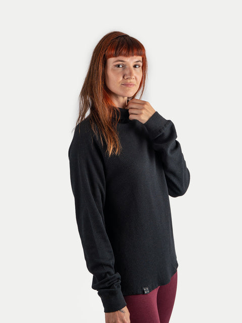 Organic Hemp Waffle Relaxed Turtleneck