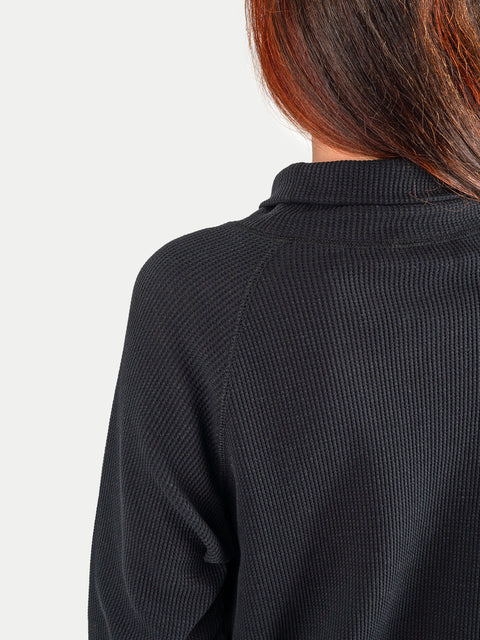 Organic Hemp Waffle Relaxed Turtleneck