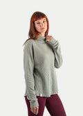 Organic Hemp Waffle Relaxed Turtleneck | Sage-Image 3