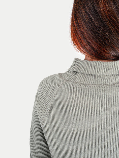 Organic Hemp Waffle Relaxed Turtleneck
