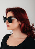 Oversized Bat Wing Sunglasses | Black-Image 2