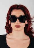Oversized Bat Wing Sunglasses | Black-Image 4