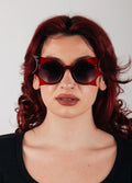 Oversized Bat Wing Sunglasses | Red-Image 4