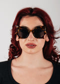 Oversized Bat Wing Sunglasses | Tortoiseshell-Image 4