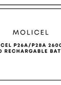 Molicel P26A/P28A 2600mAh 18650 Rechargeable Battery | One Colour-Image 1