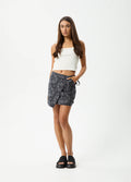 Paisley - Recycled Mini Wrap Skirt | Black-Image 1