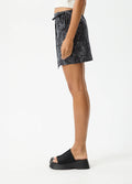 Paisley - Recycled Mini Wrap Skirt | Black-Image 2