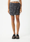 Paisley - Recycled Mini Wrap Skirt | Black-Image 4