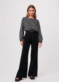 Pascale - Hemp Cropped Long Sleeve Top | Black-Image 2