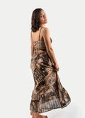 Patchwork Corset Back Maxi Dress | Charcoal-Image 2
