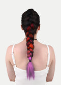 Synthetic DIY Jumbo Festival Hair Braid | Black/Brown/Red/Pink Ombre-Image 1