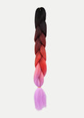 Synthetic DIY Jumbo Festival Hair Braid | Black/Brown/Red/Pink Ombre-Image 2