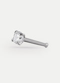 Prong Set Clear Gem Nose Bone 20G | Steel-Image 1