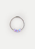 Prong Set Three Opal Hinged Ring 16G | Purple-Image 1
