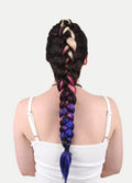 Synthetic DIY Jumbo Festival Hair Braid | Blonde/Pink/Purple Ombre-Image 1