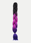 Synthetic DIY Jumbo Festival Hair Braid | Black/Pink/Purple Ombre-Image 3