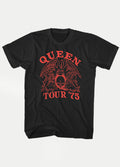 Queen - Tour 75 Red T-Shirt | Black-Image 1